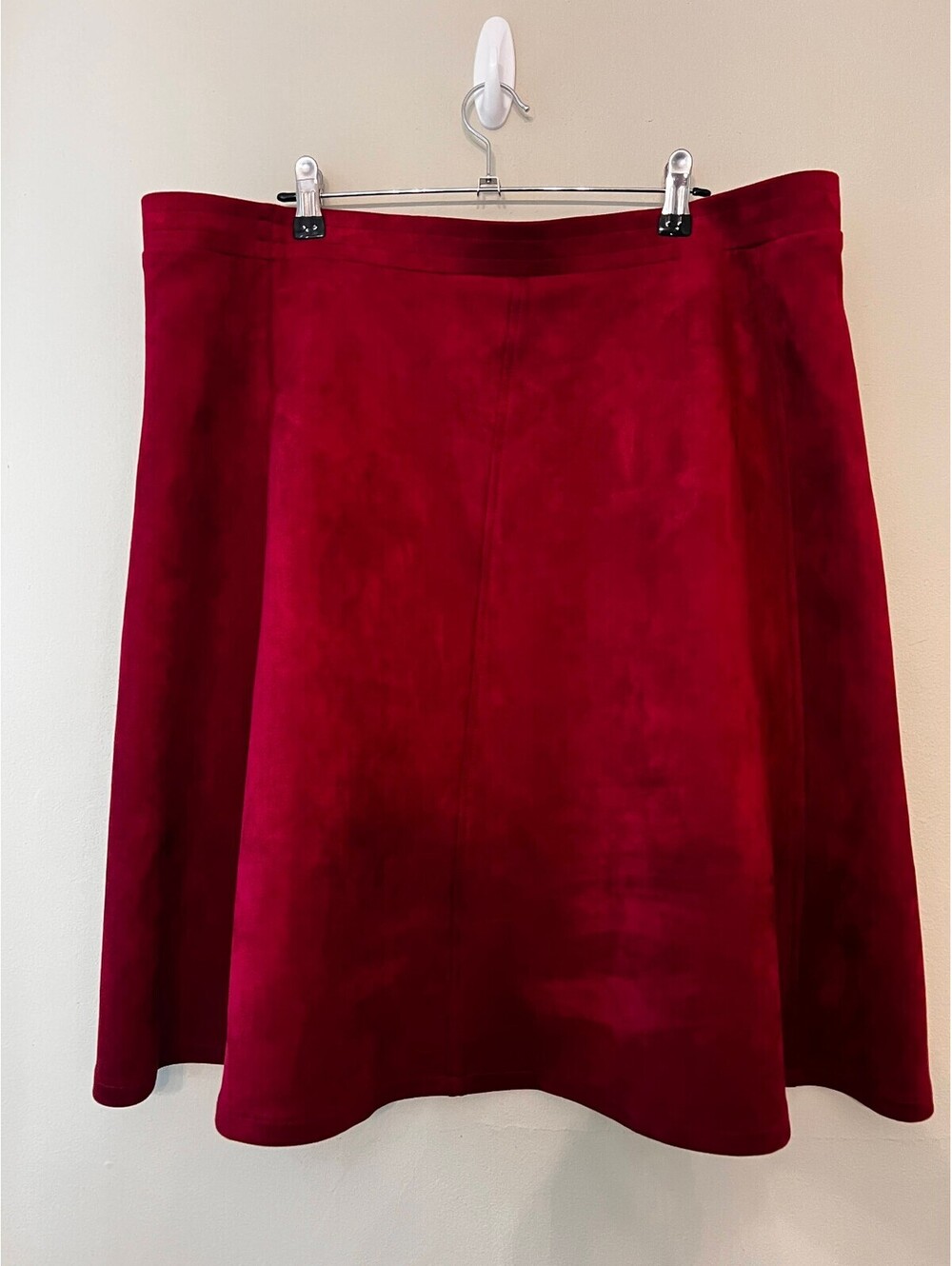 NYCC Red Faux Suede A-Line Skirt XL